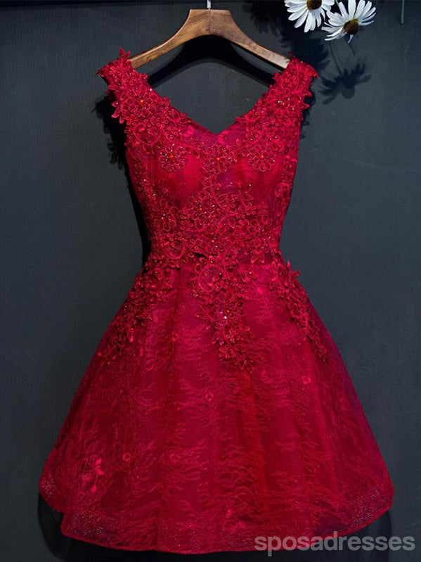 Duas tiras cadarço vermelho vestidos de baile para os estudantes de regresso para casa pesadamente enfeitados com contas, vestidos de regresso para casa baratos, CM265