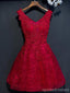 Duas tiras cadarço vermelho vestidos de baile para os estudantes de regresso para casa pesadamente enfeitados com contas, vestidos de regresso para casa baratos, CM265