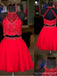 V Neck Dusty Pink Tulle Beaded Κοντά Homecoming Φορέματα Online, Φθηνά Κοντά Φορέματα Prom, CM845