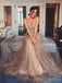 Sparkly Gold Sequin Suqare A-line Φθηνά βραδινά φορέματα Prom, Φτηνές Custom Sweet 16 φορέματα, 18476