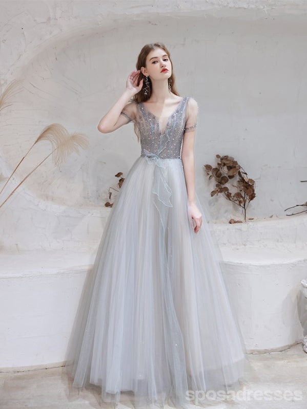 Querida pescoço ouro lantejoulas uma linha barato longo Evening Prom Dresses, Evening Party Prom Dresses, 12350