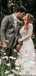 Simple A-line Long Sleeves Backless Handmade Lace Wedding Dresses,WD750