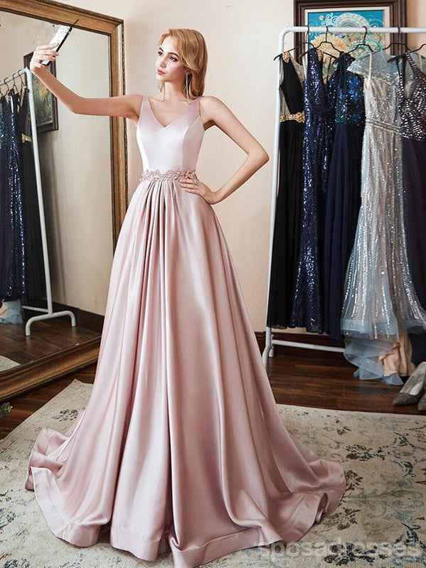 Querida pescoço ouro lantejoulas uma linha barato longo Evening Prom Dresses, Evening Party Prom Dresses, 12350