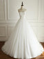 Simple Sans bretelles Des Perles de ligne Robes de Noce de Mariage Perlées, Robes de Noce de Mariage Faites Personnalisées Bon marché, WD276