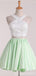 V Neck Dusty Pink Tulle Beaded Κοντά Homecoming Φορέματα Online, Φθηνά Κοντά Φορέματα Prom, CM845