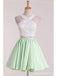 V Neck Dusty Pink Tulle Beaded Κοντά Homecoming Φορέματα Online, Φθηνά Κοντά Φορέματα Prom, CM845