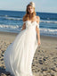 Απλό Off Shoulder Παραλία Γάμο Φορέματα Online, Φθηνά Νυφικά Φορέματα Chiffon, WD437