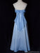 Elegant Blue A-line Spaghetti Straps Maxi Long Party Prom Dresses Ideas,Evening Gowns,13907