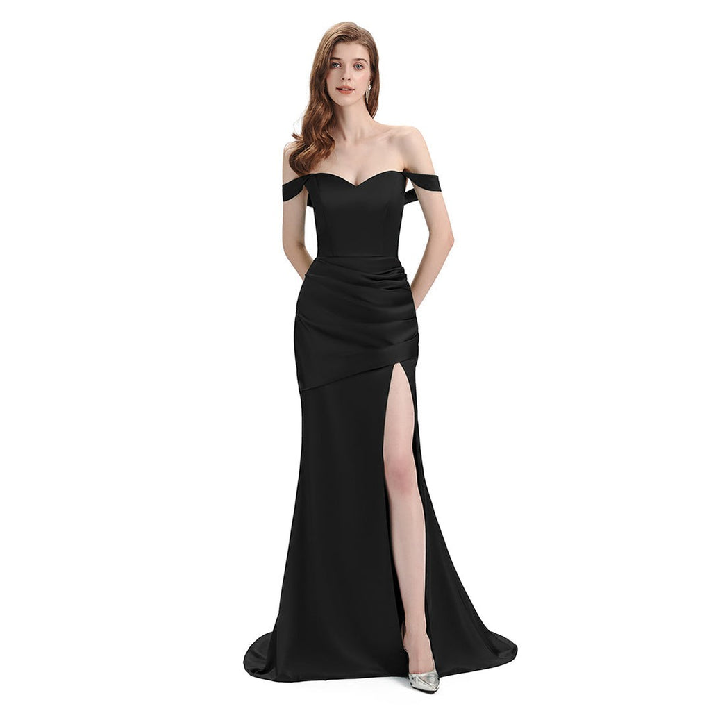 Mismatched Black Mermaid Cheap Bridesmaid Dresses Online, WG932