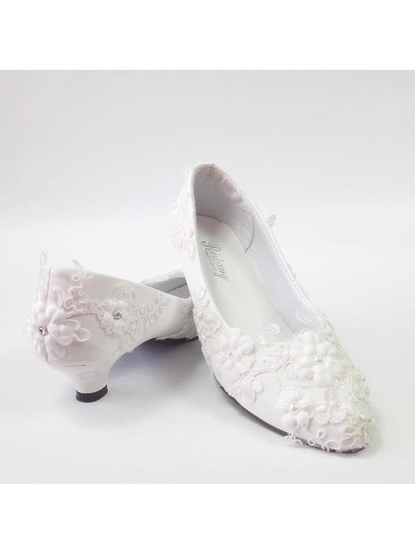 Women's Wedding Shoes Decorative Heel Wedding Heels Bridal Shoes With Beading