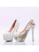 Women's Wedding Shoes Decorative Heel Wedding Heels Bridal Shoes With Beading