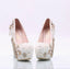 Women's Wedding Shoes Decorative Heel Wedding Heels Bridal Shoes With Beading