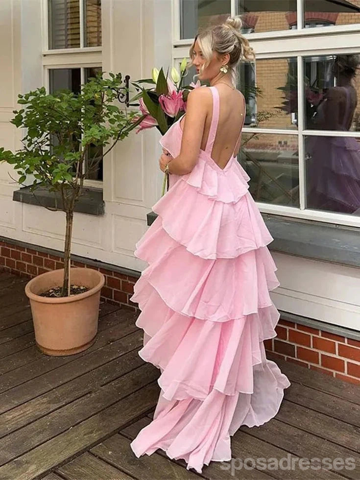 Pretty Pink A-line Halter Long Party Prom Dresses Ideas,Evening Gowns,13737