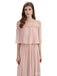 Light Blush Pink Chiffon baratos longos dama de honra vestidos on-line, WG293