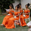 Mismatched Burnt Orange Mermaid Maxi Long Bridesmaid Dresses For Wedding,WG1794