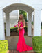 Sexy Red Mermaid V-neck Long Party Prom Dresses Ideas,Evening Gowns,13662