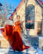 Sexy Burnt Orange Mermaid One Shoulder Maxi Long Bridesmaid Dresses For Wedding Party,WG1823