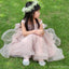 Sweet Pink A-line Off Shoulder Long Flower Girl Dresses, Cute Junior Girl Dresses, FG0201