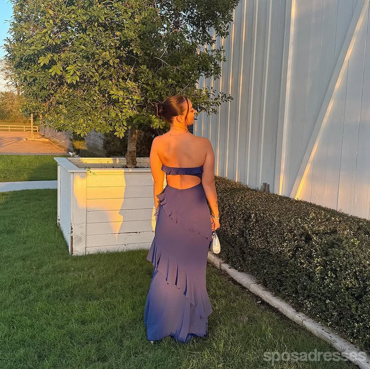 Sexy Blue Mermaid Strapless Long Party Prom Dresses Ideas,Evening Gowns,13803