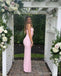 Sexy Pink Mermaid Side Slit Long Party Prom Dresses Ideas,Evening Gowns,13711