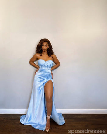 Sexy Blue Mermaid Sweetheart Maxi Long Bridesmaid Dresses,Party Dress, WG1904