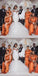 Mismatched Mermaid Burnt Orange Maxi Long Bridesmaid Dresses For Wedding,WG1780