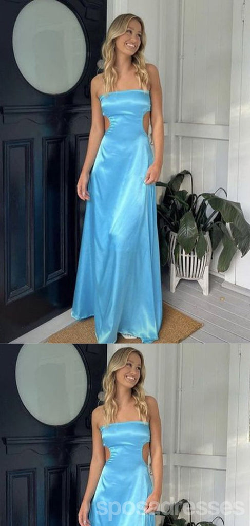 Sexy Blue A-line Strapless Maxi Long Party Prom Dresses,Evening Dress,13499