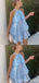 Cute Blue A-line A-line Mini Short Prom Homecoming Dresses,CM996