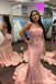 Popular Pink Mermaid Strapless Maxi Long Party Prom Dresses,Evening Dress,13402