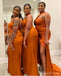 Mismatched Burnt Orange Mermaid Maxi Long Bridesmaid Dresses For Wedding,WG1783