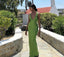 Simple Mermaid Green Deep V-neck Maxi Long Party Prom Dresses Online,13340