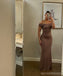 Sexy Brown Mermaid Off Shoulder Maxi Long Party Prom Dresses,Evening Gowns,13581