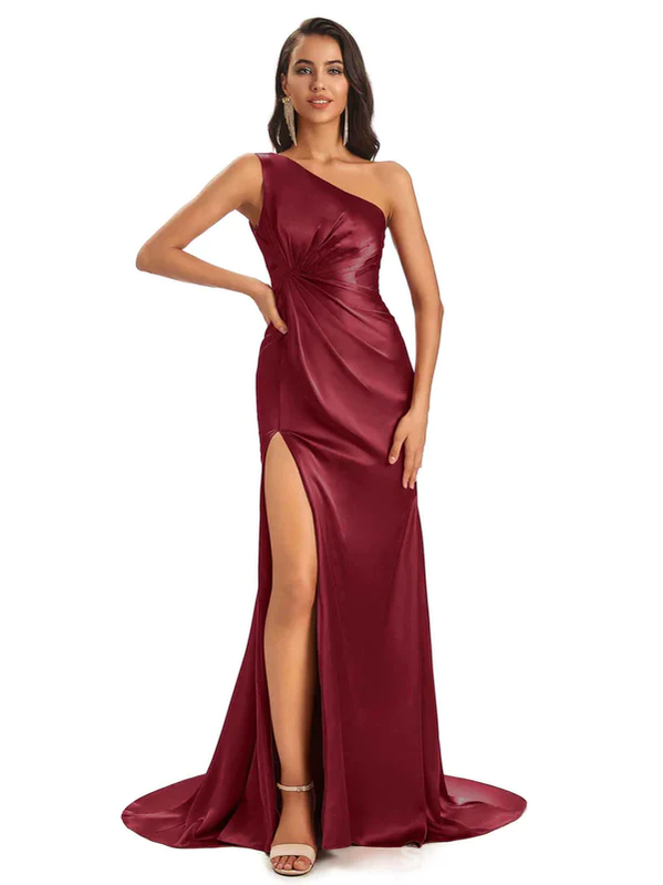 Mismatched Burgundy Mermaid Maxi Long Bridesmaid Dresses,Party Dress, WG1880