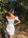 Simple White Sheath Square Mini Short Prom Homecoming Dresses Online,CM975