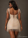 Pearl Beaded Fringe Lace Up Short Mini Dress MN26002