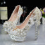 Women's Wedding Shoes Decorative Heel Wedding Heels Bridal Shoes With Beading