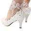 New Arrival Women's Wedding Shoes Decorative Lace Wedding Heels Bridal Shoes, H98