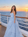Light Blue Sparkly Tulle Tiered Ruffle Spaghetti Strap Long Prom Dress PD26065
