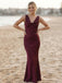 Burgundy Cowl Neck Open Back Long Prom Dress PD26066