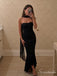 Black Strapless Sparkly Fitted Prom Dress with Asymmetric Ruffle Hem PD26072