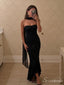 Black Strapless Sparkly Fitted Prom Dress with Asymmetric Ruffle Hem PD26072