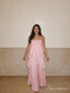 Light Pink Spaghetti Strap Tiered Ruffle Long Prom Dress PD26106