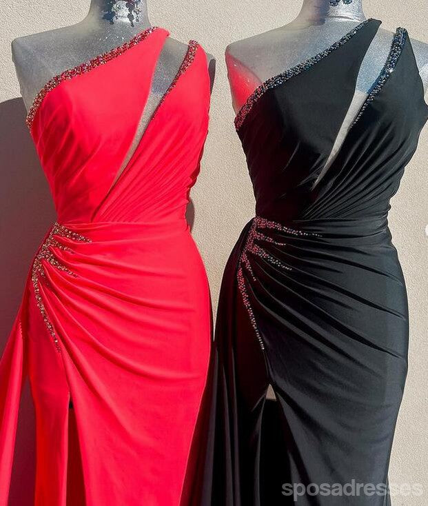 Sexy Mermaid One Shoulder Side Slit Long Party Prom Dresses,Evening Dress,13373
