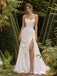 Strapless Draped Corset Wedding Dress with High Slit WD26023