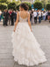 Lace Tiered A-Line Wedding Dress with Slit WD26024