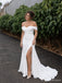 Off-Shoulder Ruched Wedding Dress with Thigh Slit WD26026