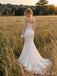 Ivory Lace Off the Shoulder Long Sleeve Mermaid Long Wedding Dress WD26045