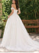 Ivory Off-the-Shoulder Floral Lace Corset A-Line Tulle Wedding Dress WD26056