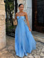 Sexy Blue A-line Spaghetti Straps Long Party Prom Dresses Ideas,Evening Gowns,13859