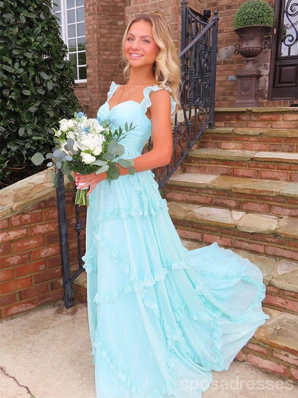Elegant Blue A-line Sweetheart Maxi Long Party Prom Dresses,Evening Dress,13513